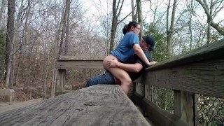 Amateur couple ALMOST caught fucking at the park...