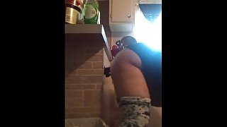 Chubby Mexican sucks and fuck black dildo