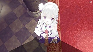 3D Hentai POV Emilia blowjob