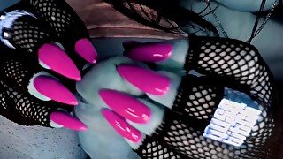 PERFECT HANDJOB WITH AMAZING PINK NAILS!!! ( CBT, safe for work )