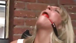 Blonde Sporty Girl Tickled and Stocked