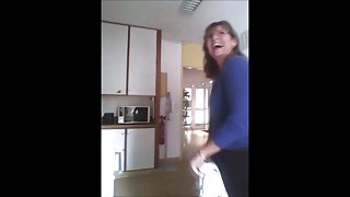 Spy Mature Woman in kitchen