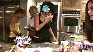 Private home video girls show tits ass & spread their pussies at a birthday