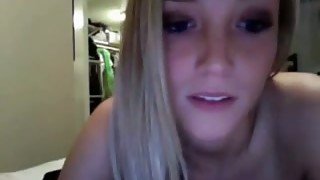 Sexy bosomy blonde teen worked for me on webcam in arousing way