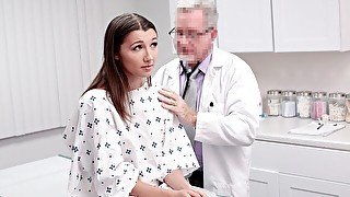 Spicy young babe Maya Woulfe is fucking with an old doctor