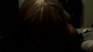 My paunchy blonde wife moans with pleasure while sucking my dick