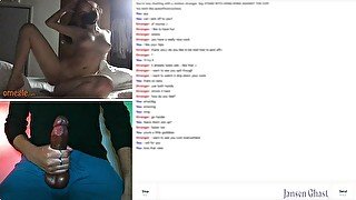 A Naked and Masked Egirl on Video Chat Watches a Big Cock Cum During Quarantine