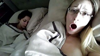 This amateur chick loves to masturbate while her friend is sleeping