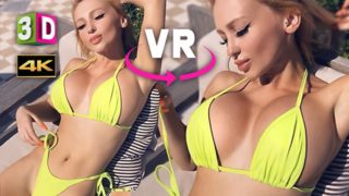 BIG FAKE TITS IN VR 3D 4K AT THE POOL - VIRTUAL REALITY BIMBO MICRO BIKINI FUCK 360/180