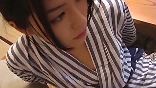 Classy Japanese seductress Haruna Yabuki puts on her sexy robe