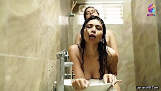 Busty Indian Brunette Was Making Out With A Friend, In The Shower, Before They Started Fucking