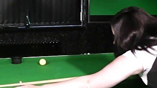 Cheating bbw in fishnets on the pool table