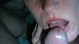 Brunette wife love to eats cum