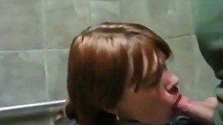 Mature russian Step mommy prostitute blowjob in toilet outdoor