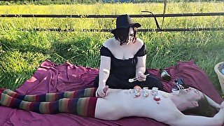 Femdom eats food off a Femboy, Teasing, Sounding, and making him cum hard TEASER: PAID EXCLUSIVE