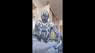 Black robot.....relax on bed