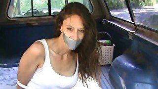 Milf Gagged/bound In Back Of Truck