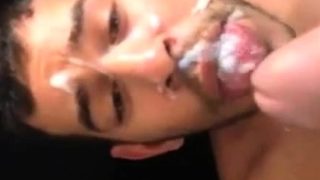 Arab Boy take the full load of daddys cum..