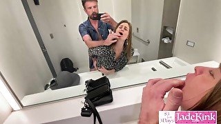 Girlfriend fucked in airport bathroom