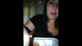 Milf gets kinky with her food