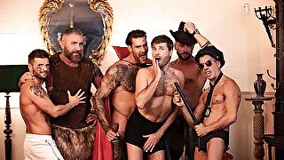 Lads fuck during Halloween party in insane perversions