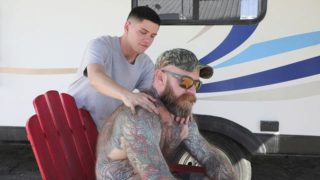 Stepson Dylan Hayes fucked outdoors by Jack Dixon