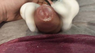 Precum off camera leads to a messy second cumshot