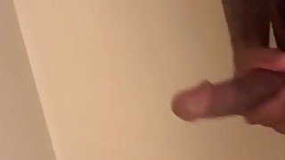 Stroking my BBC and gets caught after I cum