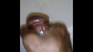 Ebony Dick cumming in sink