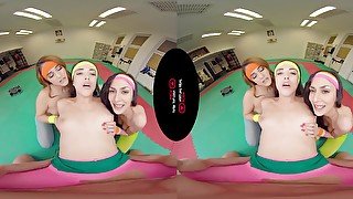 Yoga POV VR foursome porn after workout - naked euro teens