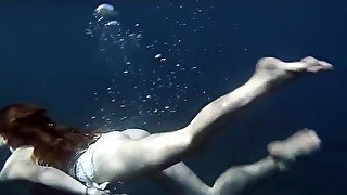 Young sluts swim naked and alone