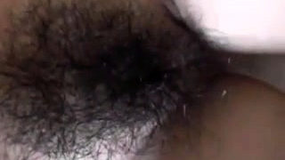 Natural hairy girl close up her kink bushy holes