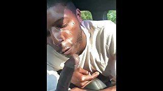 Smokin and swollen fat dick in the car DL thug bust down my throat pov