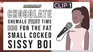 Clip 1 the ebony princess first time chocolate dick for the fat white boi