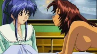 Japanese anime gets spanked by her friend