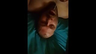 Self Facial and Eating Cum