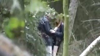 Kinky couple making love deep in the forest spy sex video