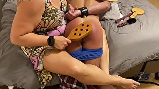 Hard Otk Handcuffed Bare Butt Paddling With New Implements Until She Makes Me Go Numb