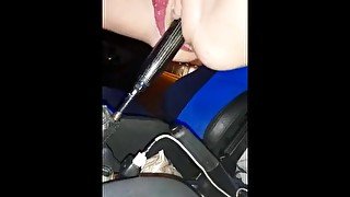 I fuck the shift lever of the car