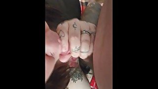 School girl making soft dick hard by blowjob