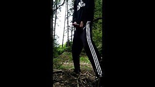 Me wanking in my Adidas set in the forest during quarantine