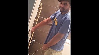 Dominant Black BBC Alpha Indian Desi Prince Charming looking Bad Boy Pissing In a Non Human Toilet!