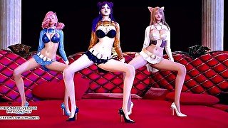 [MMD] SUNMI - LALALAY Sexy Kpop Dance Ahri Seraphine Kaisa KDA Leauge of Legends