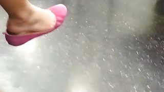 Asian Girl Dangling in Pink Flats