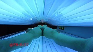 PBelle27 - Big Boob MILF Step Mom Tanning Bed Show Off Voyeur Vid