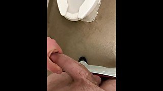 Risky Jerking Off / Edging in Gym Bathroom