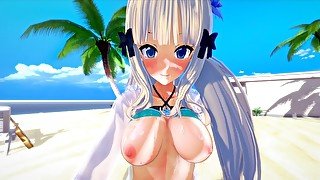 [POV] SEX ON THE BEACH WITH SAREN SASAKI - 4K PRINCESS CONNECT PORN