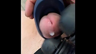 Vibrator on my cock (cum shot) + maoning