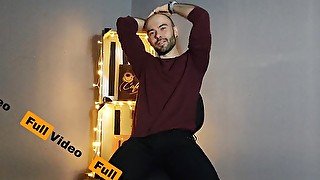 Hairy Guy Striptease and Cum at a Vintage Studio - Louis Ferdinando (Full Video)