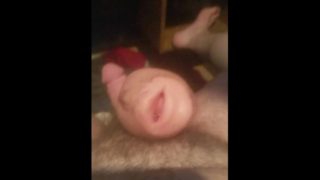 Useing oral sex toy and cumming